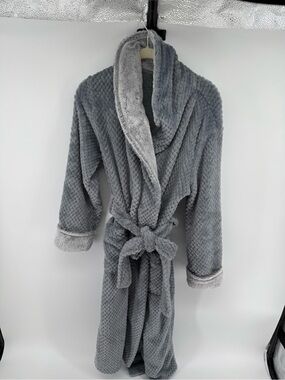 Midnight by Carole Hochman Plush Shawl Collar Robe in Gray